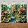 2D Magical Mushroom House Backdrop for Kids Storybook Photoshoot