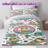 Cute animals surfing Pattern Bedding,Quilt Set Quilt Cover Pillowcase Home Birthday Gift (1*duvet cover+2*pillowcase,without core)