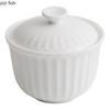 Pure White Ceramic with Lid Bowl Creative Soup Bowl Steamed Egg Bowl Dessert Bowls Service Bowls Hotel Specialty Tableware