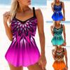 Womens Printed Swimwear Swimsuit Bathing Suit Two Pieces Beachwear Bikini Plus Size S-4XL