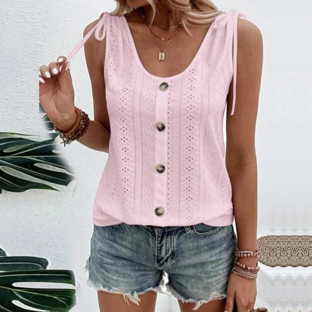 Women's Sexy Casual Solid Color U Neck Vest T-Shirt