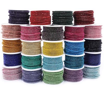 Гальванизированная стеклянная стразовая цепочка - Однорядная крапановая цепочка для аксессуаров для костюмов своими руками