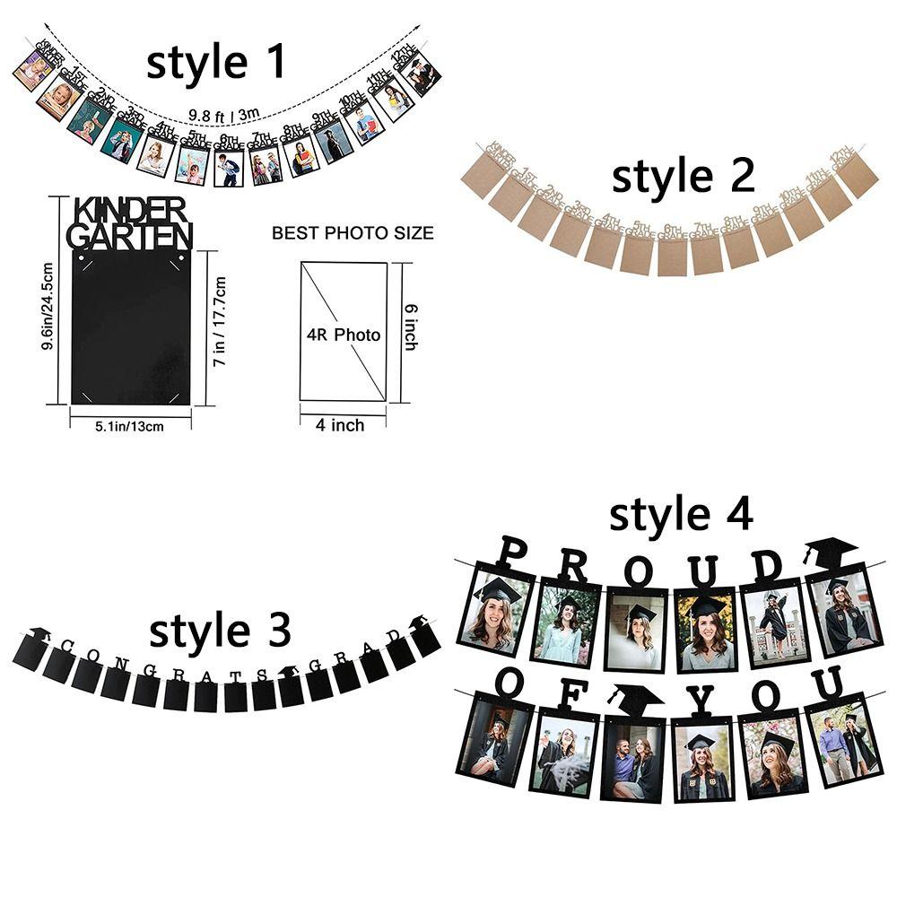 DIY 12th Grade Graduation Photo Banner Celebrate Graduation Seaso Congrats Grad Banner Paper Handmade Party Bunting Party Favors