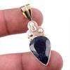 Натуральный синий солнечный камень 925 проба Стерлинговое серебро Подарок Двухцветный кулон 1,75" f5n39