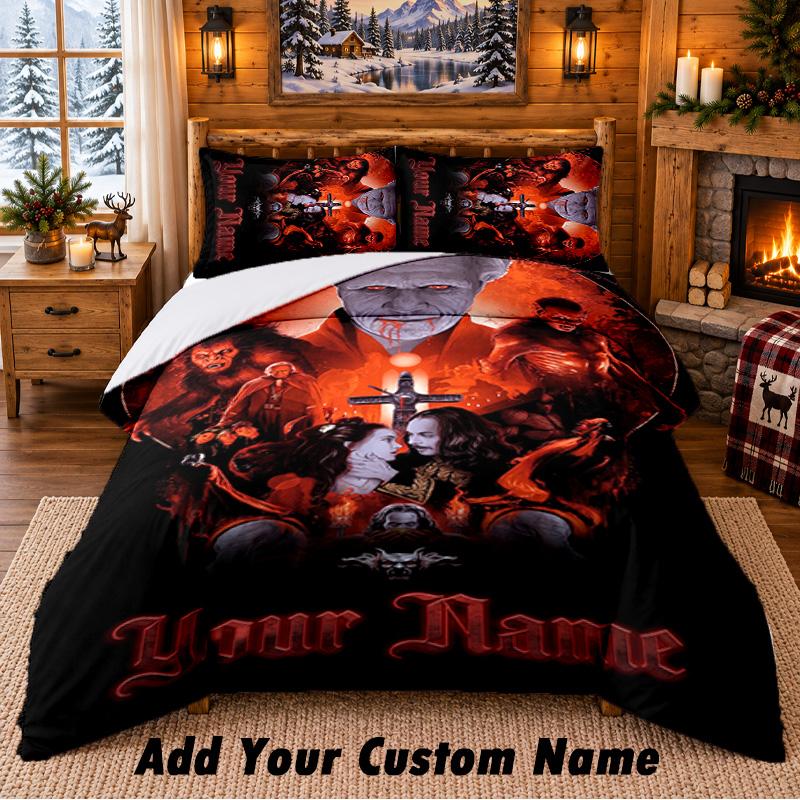 Dracula Custom Name 3Pcs Bedding Set 1 Bed Sheet 2 Pillowcases Bedroom Home Decor
