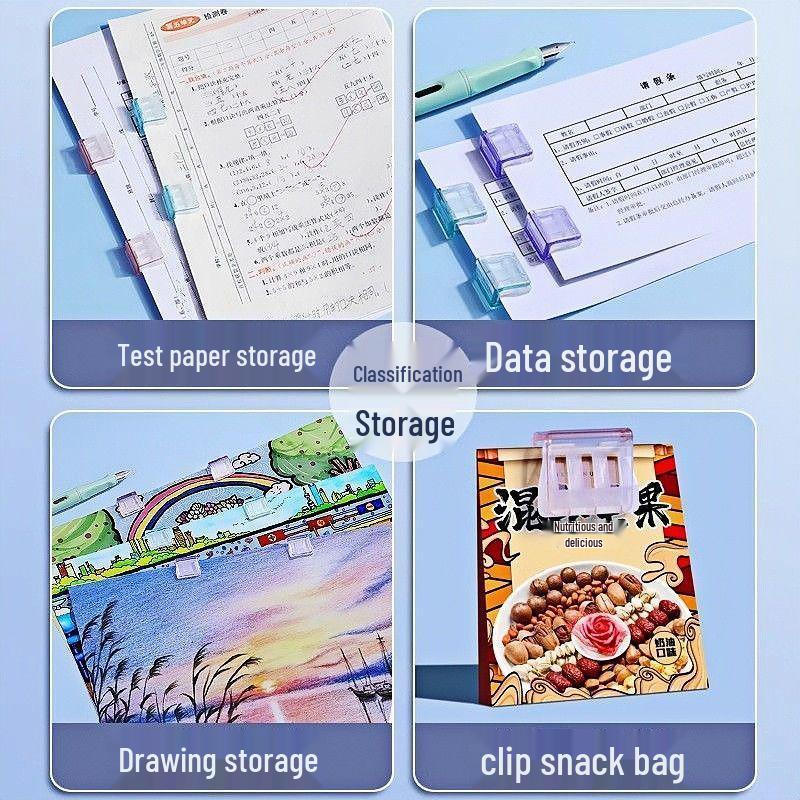 Канцелярские зажимы для бумаги А4 пастельных цветов, пуш-пул, не скручивающиеся, 2025