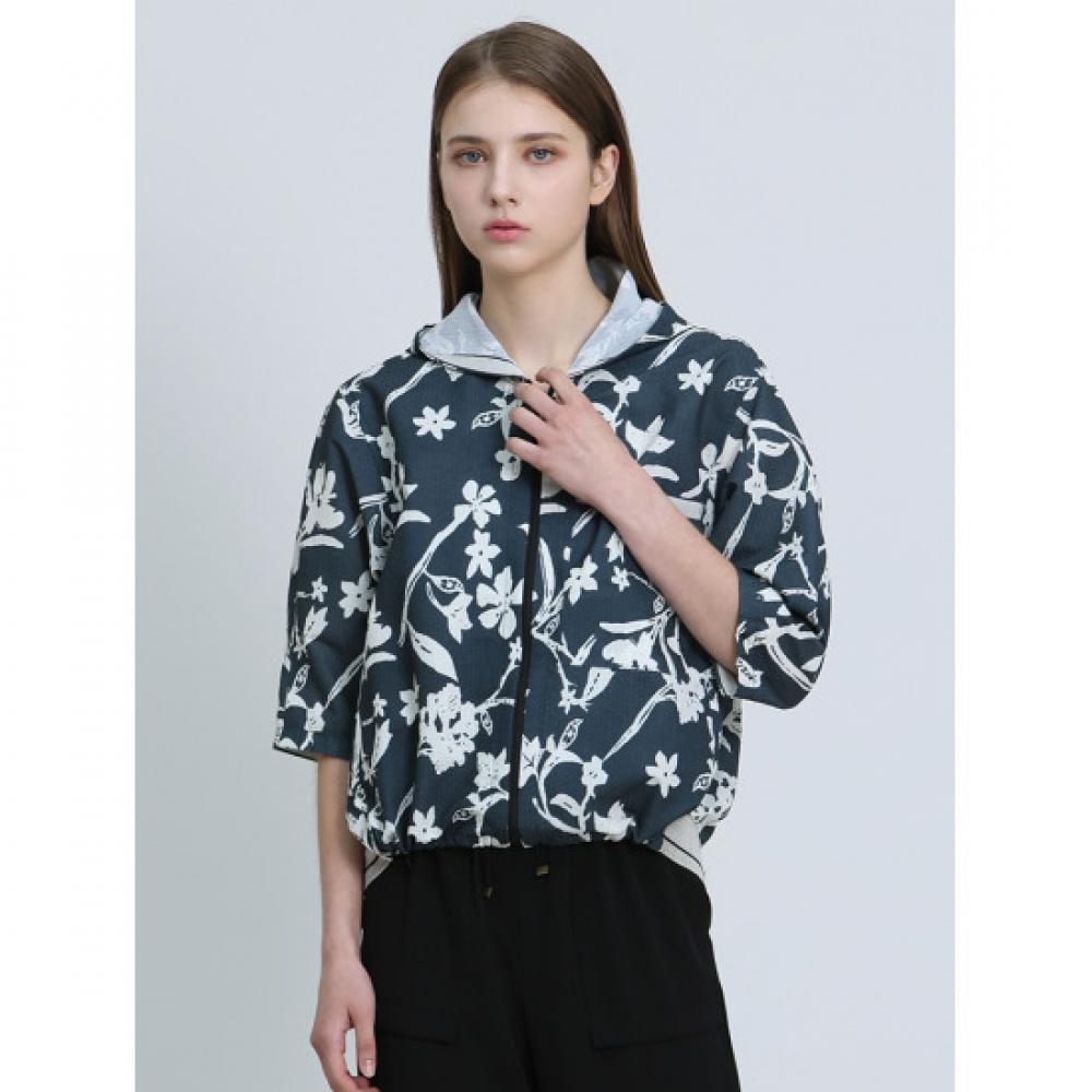 Cresson Flower Print Hooded Zip Up Jumper