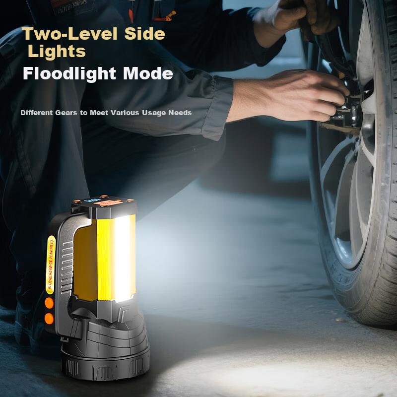 Xiaoyeren High-Power Outdoor Rechargeable LED Flashlight Super Bright Home Emergency Long Battery Life Multifunctional Spotlight