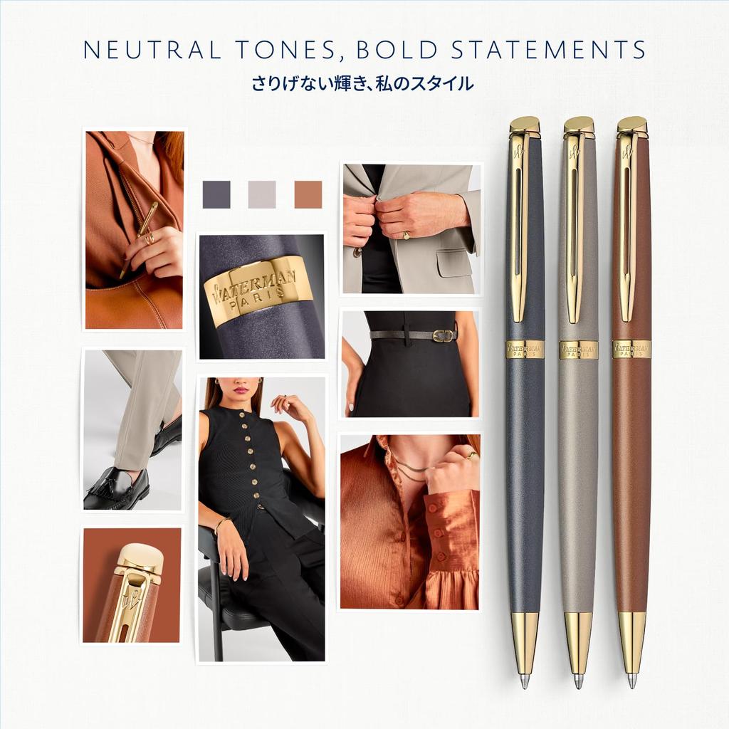 WATERMAN Metropolitan Essential Copper Red GT Ballpoint Fine Gift Premium Official Product Number 2217938 Pen, Nib, Oil-Based, Boxed, Quality, Import,