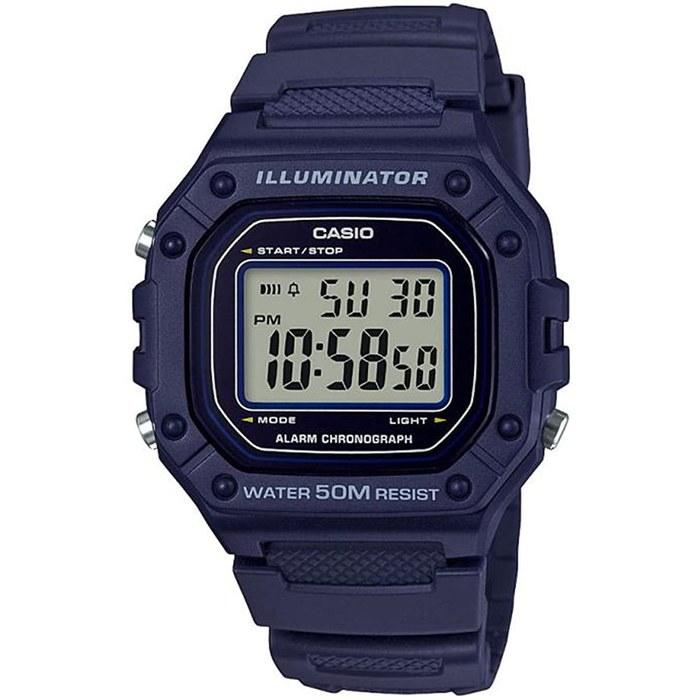 Casio СТАНДАРТНЫЕ ЦИФРОВЫЕ Часы W-218H-2A, Мужские/Женские, Темно-синий