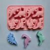 Dinosaur Silicone Mold Ice Cube Tray Flexible Fondant Chocolate Candy Mold Biscuit Cake Candle Soap Mold Easy Release Pastry DIY Tools