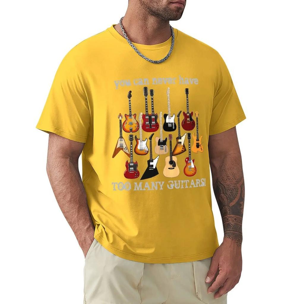 2024 модные футболки смешные электрогитара музыкальный стиль короткий рукав повседневные мужские модные футболки с круглым вырезом 100% хлопок футболка топ