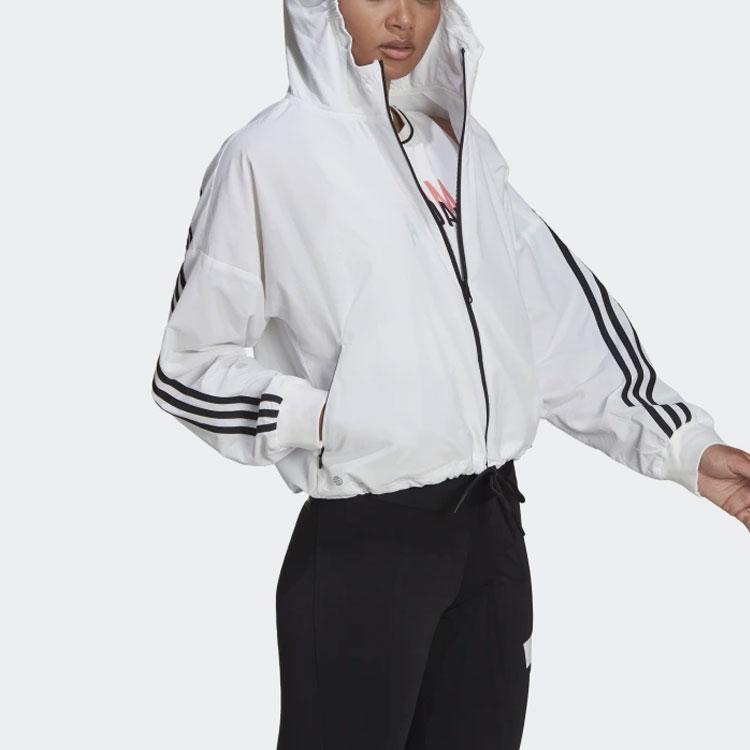 adidas Спортивная одежда Future Icons Женская тканая ветровка Белый Черный HE4177