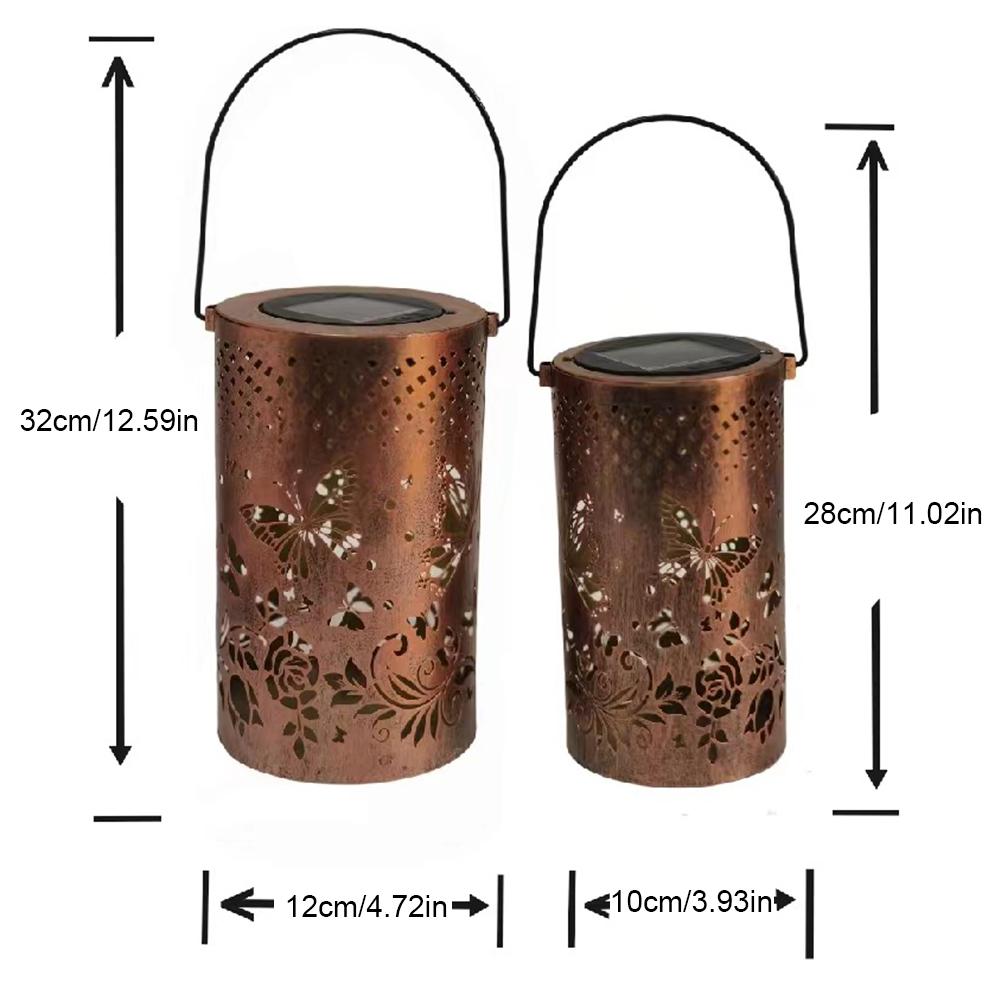 4000LM Projection Solar Garden Light IP65 Waterproof Butterfly Solar Outdoor Lantern Metal Butterfly LED Lantern for Patio Lawn Pathway