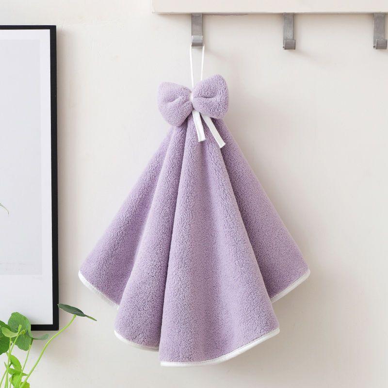 Подвесное впитывающее полотенце из кораллового флиса, кухонное полотенце для протирания рук, мягкие круглые полотенца для рук, носовой платок, сушильные полотенца для рук