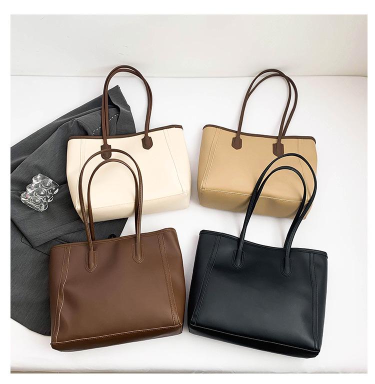2024 Retro Large Capacity Women's Tote: Stylish Korean-Style, Trendy Autumn/Winter Single Shoulder Commuter Bag