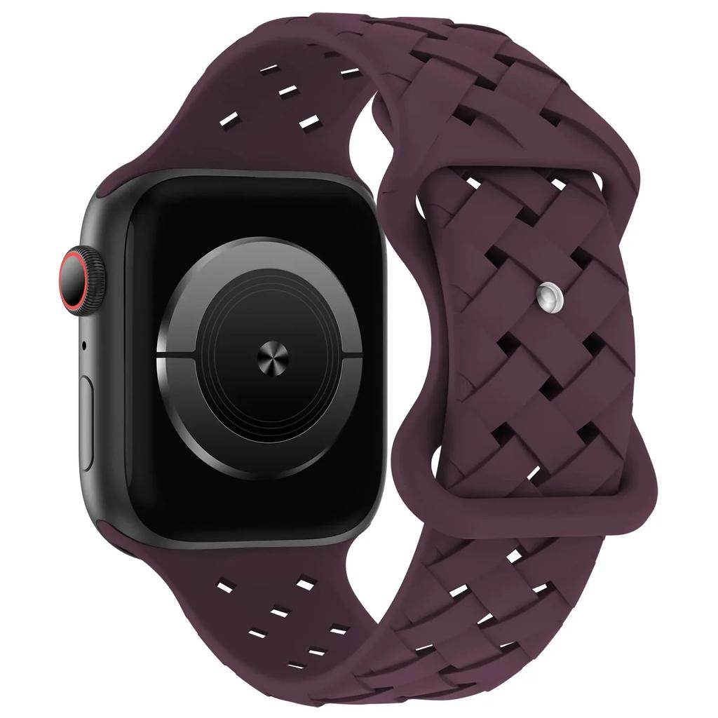 Силиконовый ремешок для Apple Watch Band Ultra 2 49 мм 46 мм 45 мм 44 мм 42 мм Спортивный дышащий браслет для IWatch Series 10 9 8 7 6 SE 5