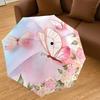 1PC Butterfly Flowers Umbrella-8-Rib Reinforced Portable Folding Travel Suitable for All Seasons Outdoor Daily Use-Z0457