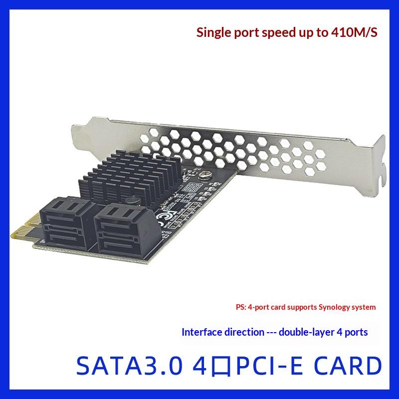 1 шт. 6 Гбит/с SATA 3.0 на PCI-E 1X Адаптер Карта расширения 4 порта Компьютерные разъемы карт SATA III PCIe карта