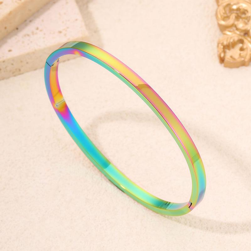 Женский высококачественный браслет из титановой стали, не тускнеющий, с полированной пряжкой-манжетой