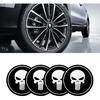 4PCS Skull Car Wheel Hub Center Cap Sticker, 2.2" Personalized Metal Wheel Emblem Sticker, Waterproof Automotive Hub Decorative Decal Cover, Car