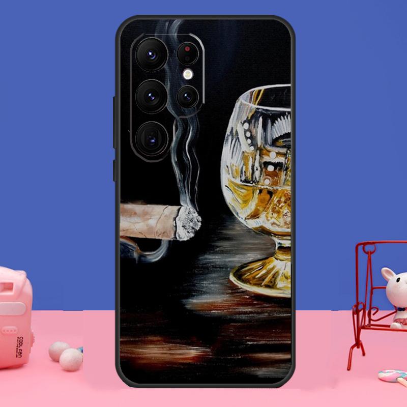 Кейс для сигар и виски для Samsung Galaxy S24 S23 S22 Ultra S20 S21 FE Note 20 S8 S9 S10 Note 10 Plus Чехол