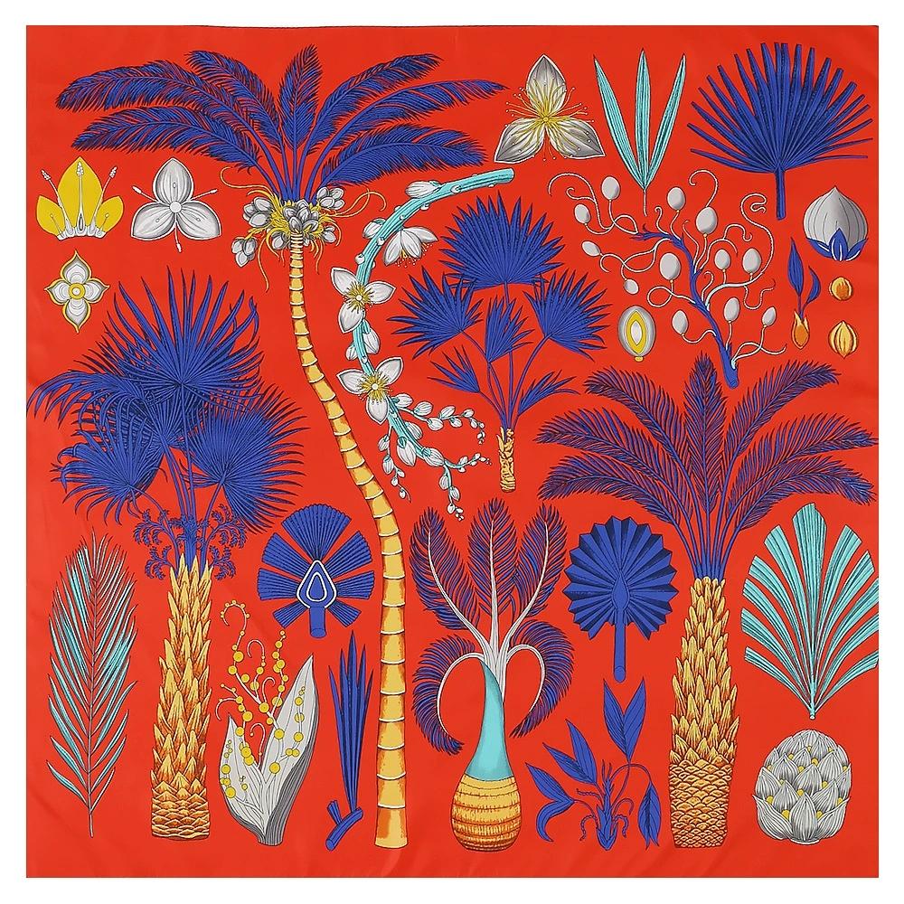 Elegant 130*130CM Luxury Brand Big Printing Women Square Twill Silk Scarf and Shawl