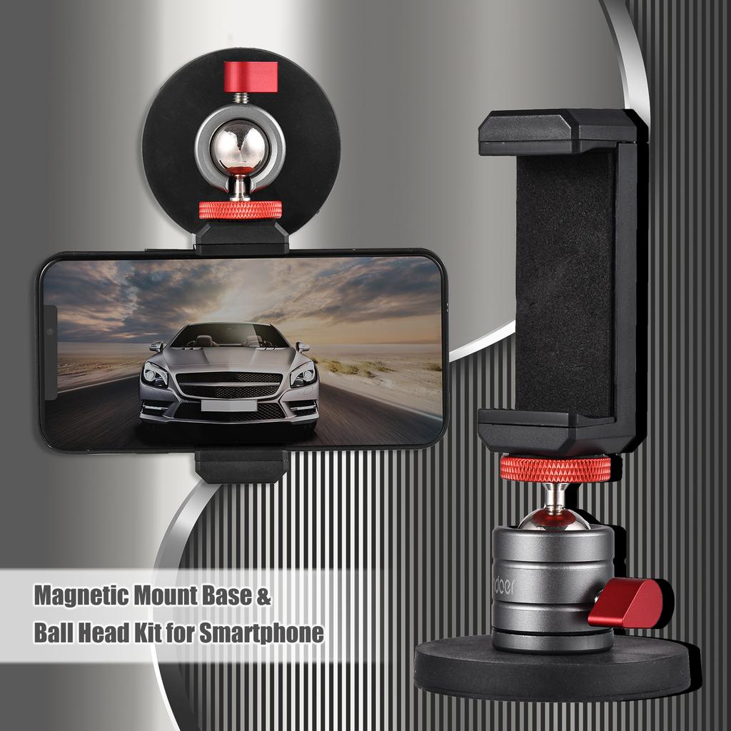 Andoer Mini Ball Head Вращающаяся на 360 градусов шаровая головка для штатива из алюминиевого сплава с магнитным основанием для телефона