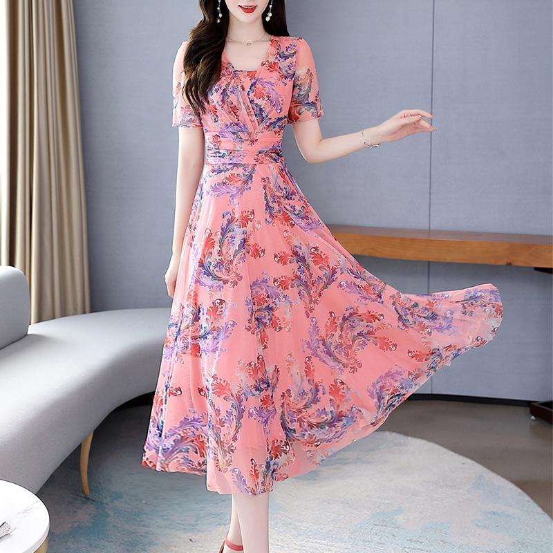 Новое модное платье Ice Fairy Super Broken Flower, летнее шифоновое темпераментное платье