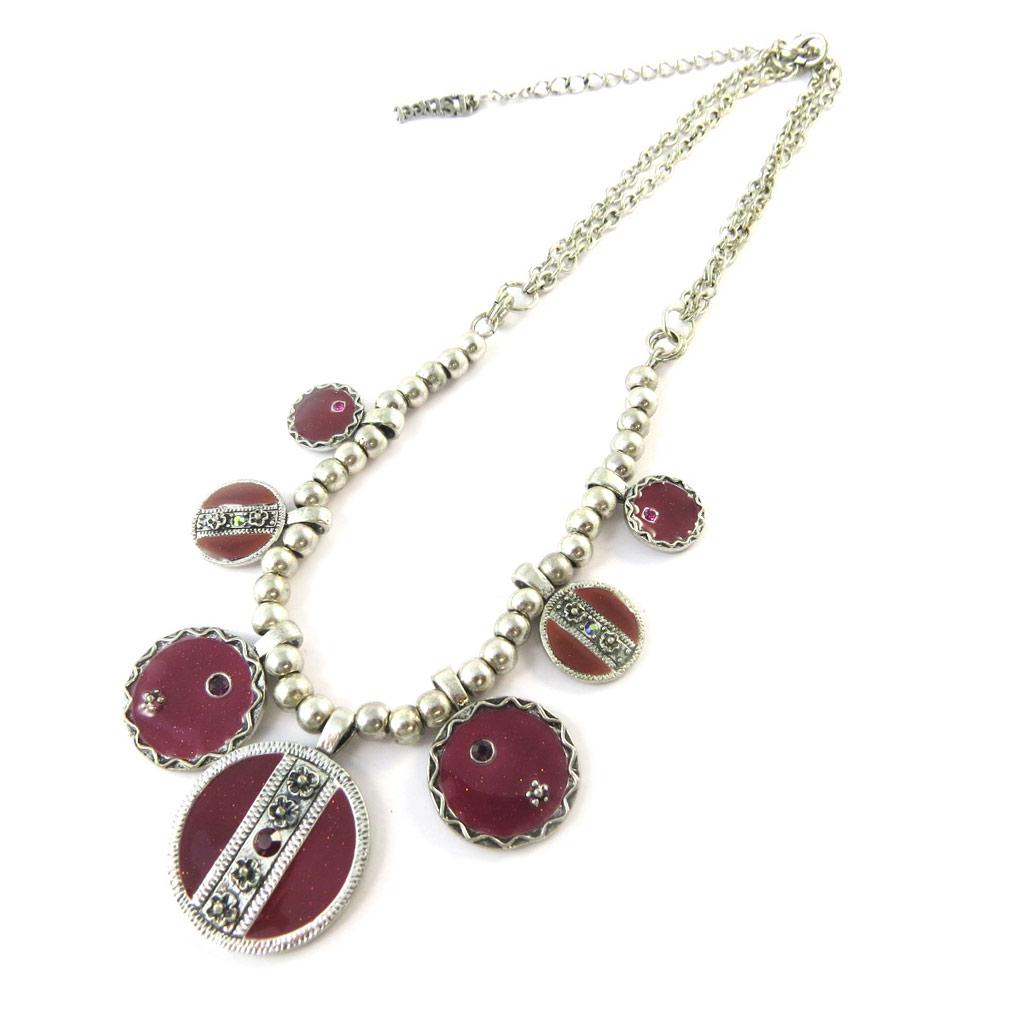 Les Trésors De Lily [C5341] - Дизайнерское колье «Эсмеральда», вишнево-красный