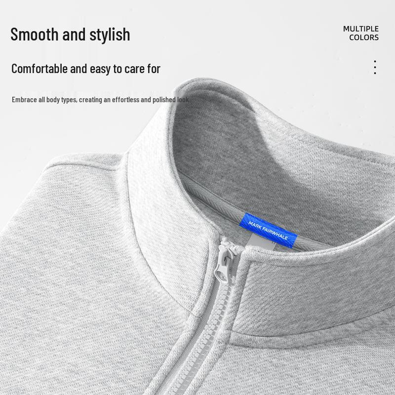 Mark Fairwhale Men's Half-Zip Stand Collar Sweatshirt