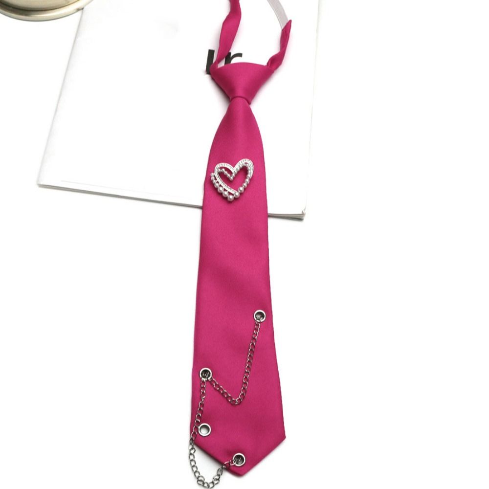 Black Long Necktie Korean Style Shirt Tie Temperament Love Heart Tie  Performance