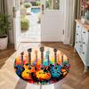 Music Round Office Rug Suitable for Bedrooms Dormitory Foyer Hallway Antislip Round Carpet Office home decor Perfect Gift for Women Men