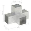 Post Connector X Shape Galvanized Metal 101 x 101 mm