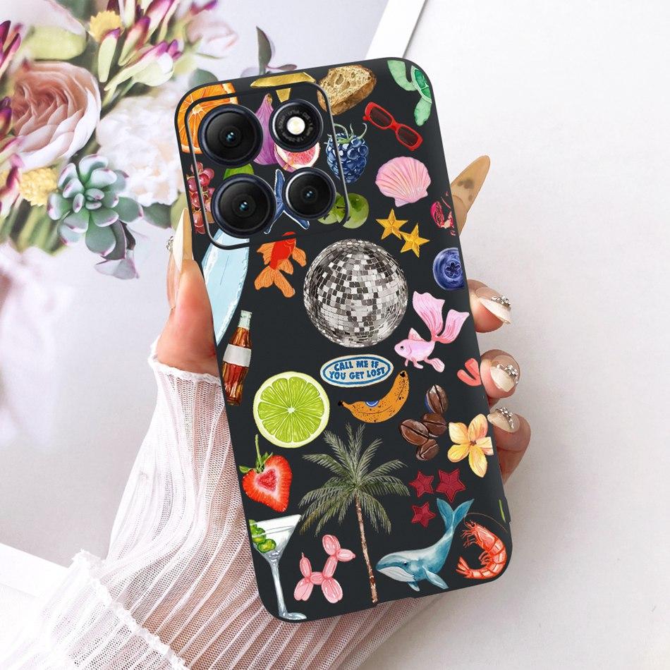 For Motorola Moto G86 Power Cute Flower Butterfly Cat Painted Case For Moto G86 G86Power Black Silicone Soft Phone Cases