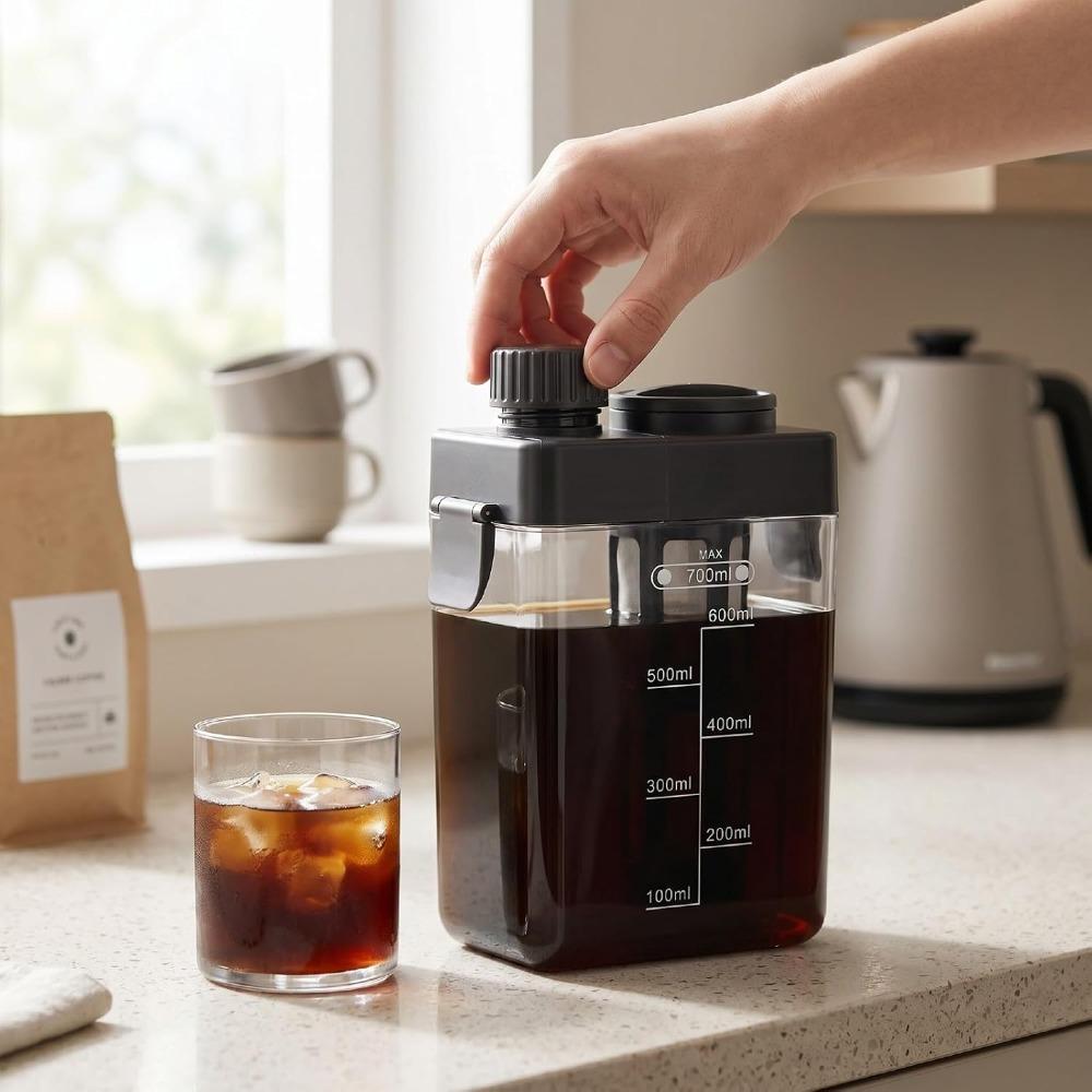 Built In Measurement Scale Cold Brew Pitcher Coffee Filter Pitcher  Office Coffee