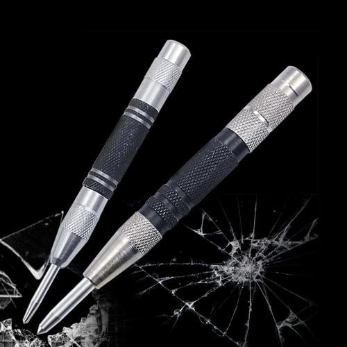 CHENSS Automatic Center Punch, High-Speed ??Steel, No Hammer Required, for Use with Electric Drills, for Drilling Pilot Holes In Metal, Wood, and Plas