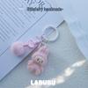Flocked Mini Labubu Vinyl Keychains: Cute Stroller Bag & Phone Charms