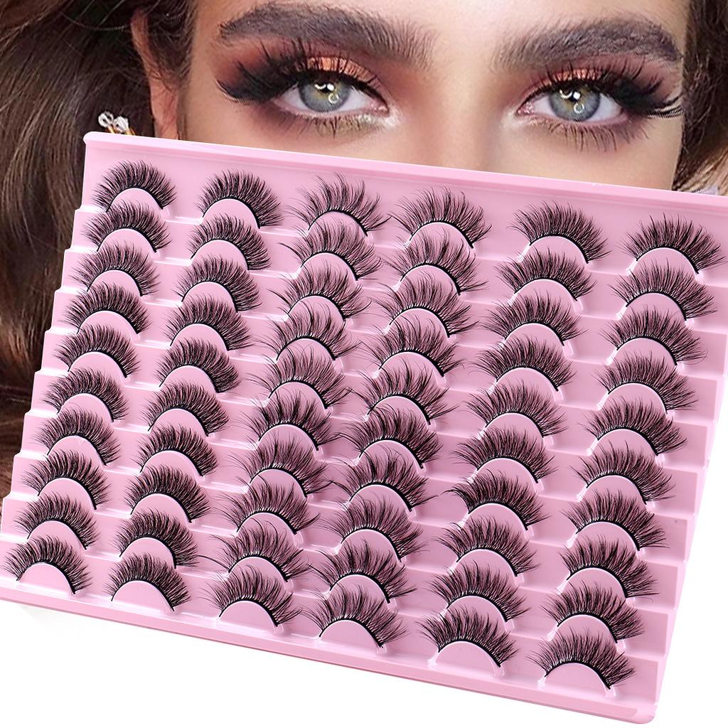 New Product Dd Chemical Fiber Russian Volume False Eyelashes 30 Pairs Thick Natural Grafted Eyelashes