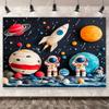 Space Astronaut Birthday Party Background Banner Custom Decoration Rocket Theme Photography Boy Birthday Gift Photo Studio Prop