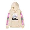 Hunter X Hunter Drinking Killua Hoodie Japanese Name Purple Letter Sleeve Anime Hooded Pullover Sweatshirt