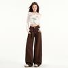 Korean Pleated Wide-Leg Women's Jeans - 2025 Autumn Edition, Extra-Long, Floor-Sweeping, Lazy Style