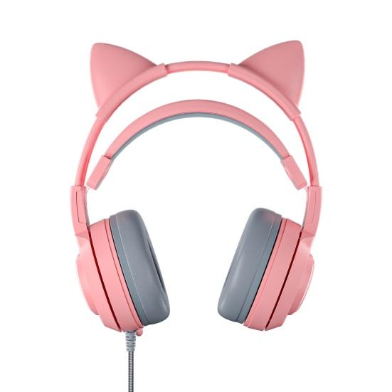 Проводные наушники SY-G25 Чувствительное шумоподавление Съемные кошачьи ушки 3,5 мм USB Всенаправленная игровая гарнитура для ноутбука