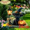 Черный кот с тыквенными фонарями, 2D плоский акрил, садовые декоративные колышки, подходят для цветочных горшков, газонов, вечеринок, Рождества, Хэллоуина