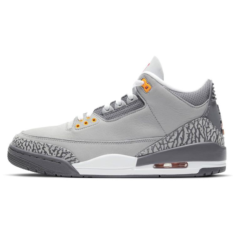 Air Jordan 3 Retro Cool Grey 2021 Unisex Sneakers Silver Light-Graphite Orange-Peel CT8532-012