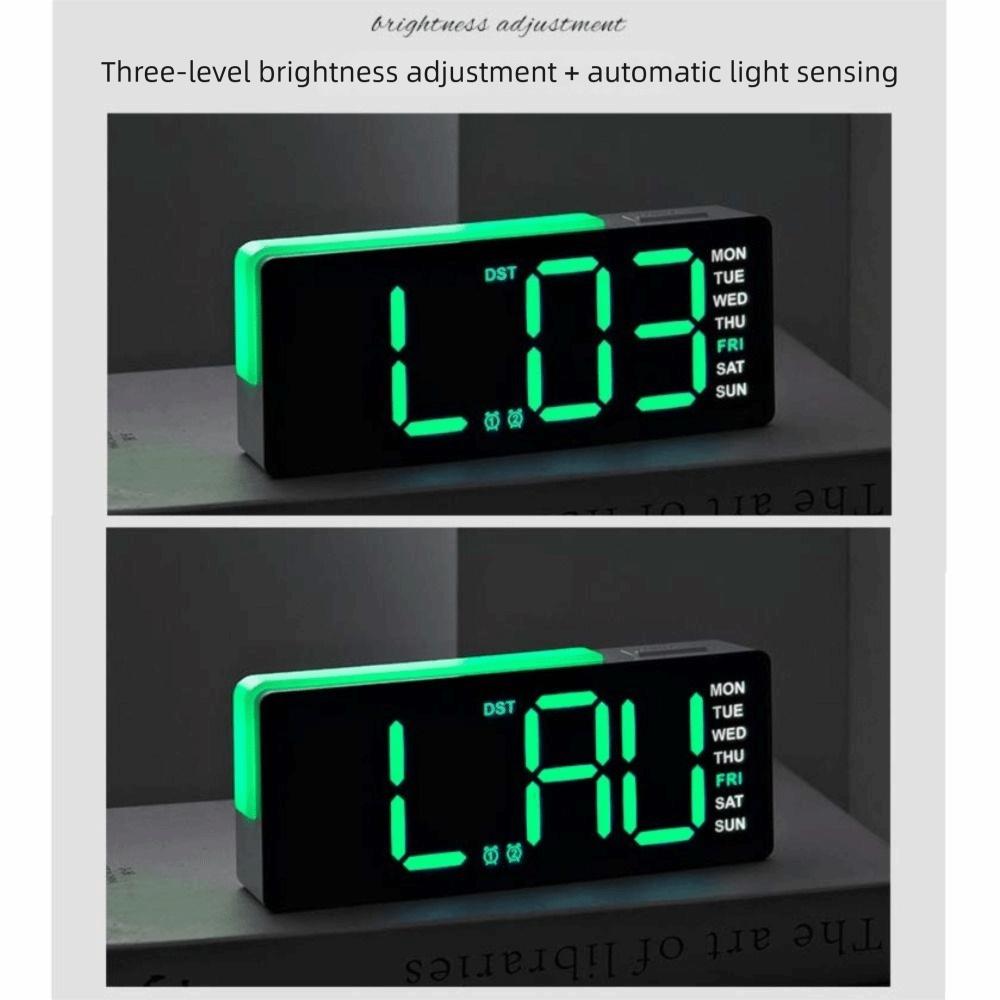 with Calendar Bedside Alarm Clock Temperature Electronic Digital Clocks LED Night Light Clock Home
