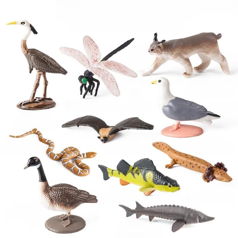 Miniature Wild Animal Figurines Collection With Static Plastic Figures For Home Display And Gift