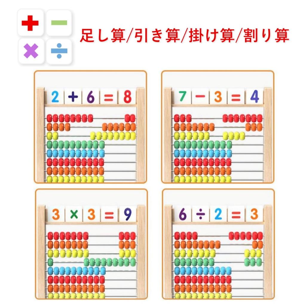 CRIMOCA Abacus Set with Number Counting and Calculation Rainbow Abacus 100 Is a Educational Toy for Boys and It Teaches and a Montessori Wooden Math