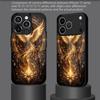 2D чехол для телефона с узором Золотой Феникс для iPhone 17 16 15 14 13 12 11 X XR XS Max Pro 8 plus - Стеклянная защитная крышка