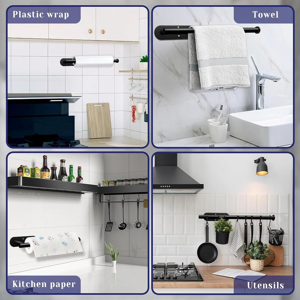 Hot Sale Toilet Paper Holder Stainless Steel Wall Mounted Tissue Rack Black Bathroom Paper Holder for Home or Hotel
